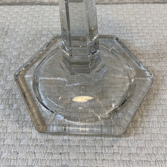 Vintage New Martinsville Tall Clear Glass 9” Candlestick Set Of 2 USA Ma… - Picture 3 of 8